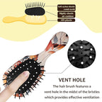 Mini Hair Brush,Cute Detangling Travel Hair Brush,Soft Bristles for Effortless Tangle Removal,Detangler Hairbrush for Women Men Boys Girls Kids Wet Dry All Hair Types (Orange Tulip, Mini)