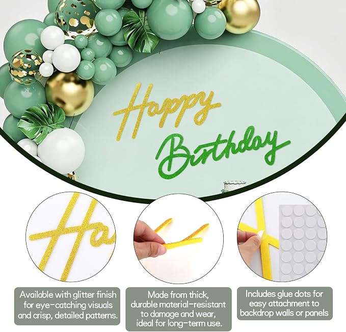 TONIFUL Happy Birthday Sign for Backdrop - Image 2