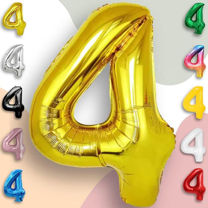 Gold Number Balloon 4 Mylar Foil Balloons 16 inch - Image 5
