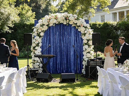 Sugargirl Navy Sequin Backdrop Curtain 4 Panels 2FTx8FT Glitter Navy Background - Image 3