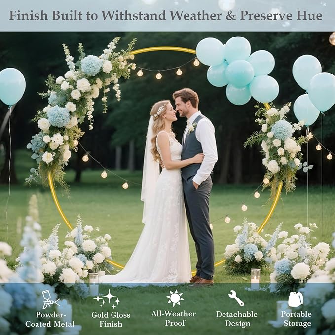 7.2FT Round Balloon Arch Stand Kit, Wedding Arches Frame - Image 3