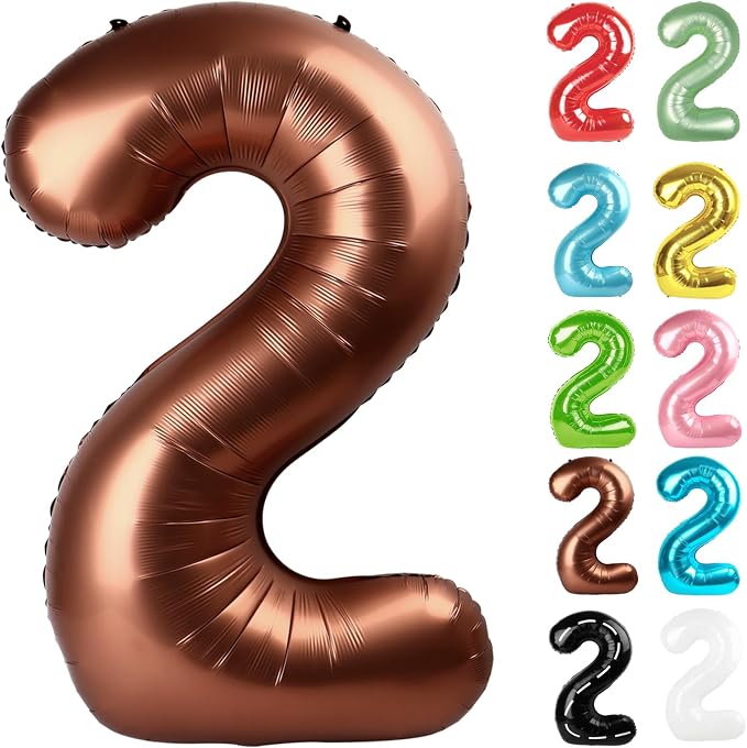 Coffee Brown Number 2 Balloon 40 Inch by IWERP