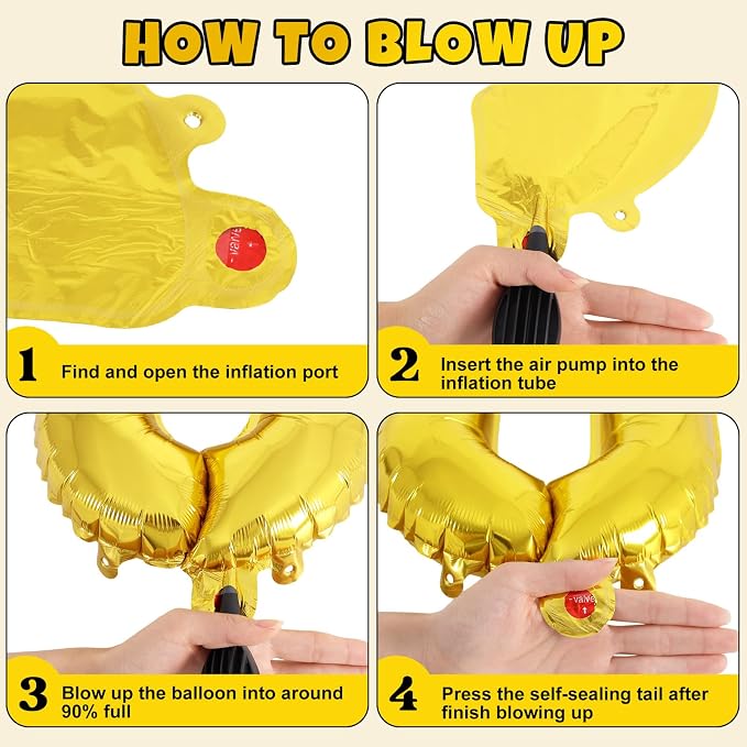 24 Giant Gold Chain Balloons, 16 Inch Foil Balloons - Image 6