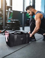 Gym Bag for Women with Shoe Compartment & Wet Pocket - Duffle Bag for Travel Sports Fitness Workout Athletic, 19“-Medium, Black