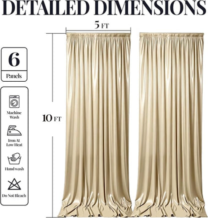 30x10ft Champagne Beige Glitter Backdrop Curtain - Image 9