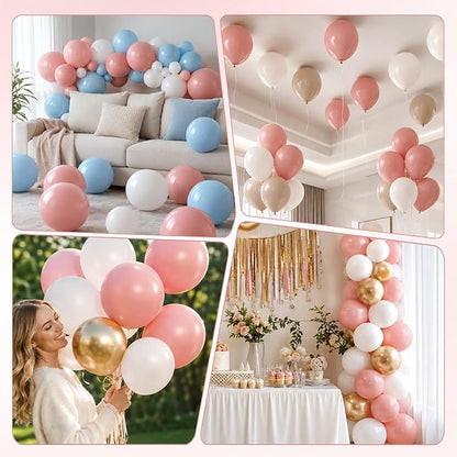 Dusty Pink Balloons, 12 Inch Boho Pink Latex Party Balloons - Image 6