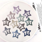 30 Pcs Metal Star Hair Clips 2000s Y2K Snap Barrettes 1.25 In Non Slip Star Hair Accessories for Women,Matte Multicolored