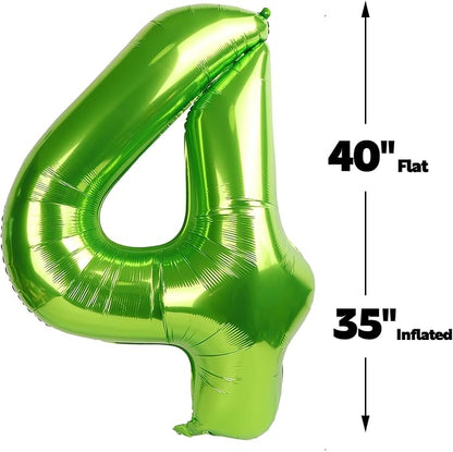 Light Green Number 4 Balloon 40 inch, Birthday Party Balloons Decorations | - Image 3
