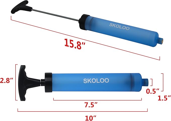 SKOLOO 10" Portable Hand Air Ball Pump Inflator Kit - Image 6