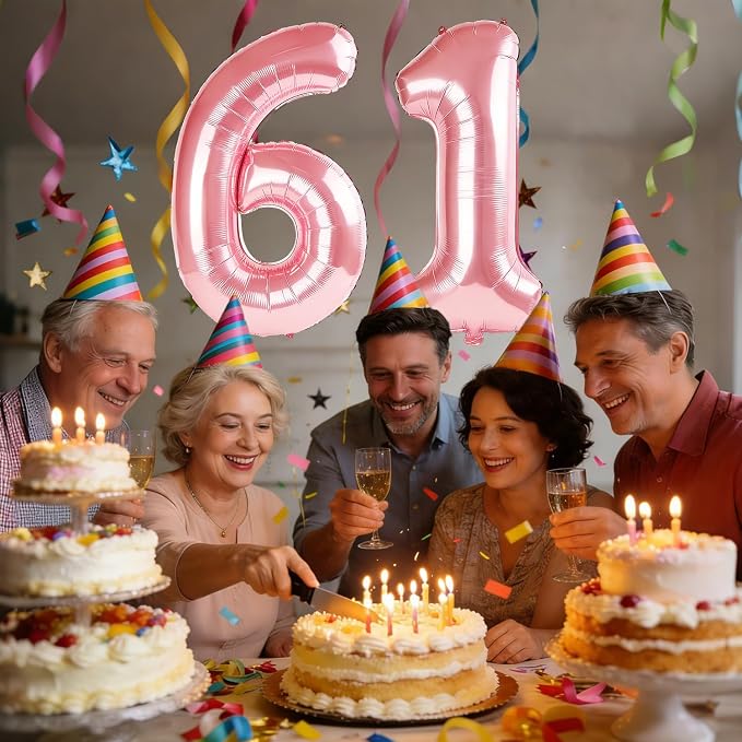 40 Inch Number 61 Balloons for 61st Birthday Party Decorations, 0-100 Jewelry - Image 2