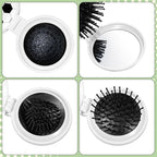 12 Pcs Soccer Mini Detangler Brush, Folding Mirror Hair Brushes, Mini Travel Hair Brush, No Tangle Soft Flexible Bristles for Straight, Curly, Thick Hair for Soccer Team Gift Sport Party