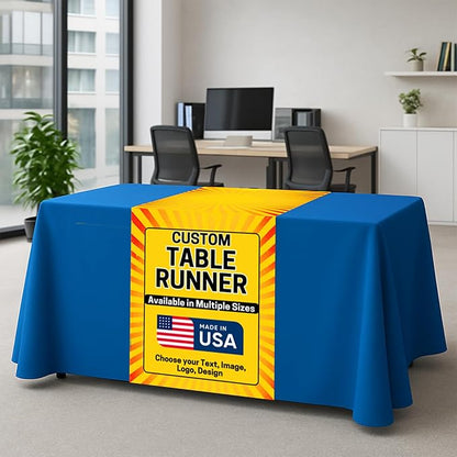 DC Custom Table Runner with Business Logo, Table Vendor Display Made in USA | - Image 6