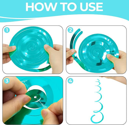 24 PCS Teal Hanging Swirl, Sparkle Ceiling Hanging Decorations, Plastic - Image 7