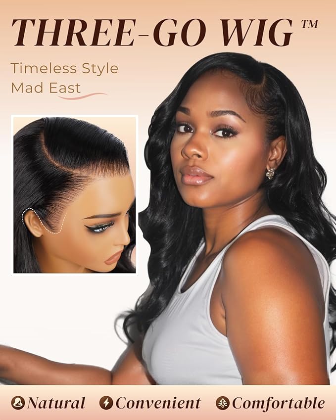 Arabella Hair 13x6 Lace Front Wigs Human Hair 210% Density Glueless Wig Human Hair 100% Body Wave Human Hair Wigs 12A Pre Plucked Pre-Bleached Pre-Cut Glueless Wig (24inch,13x6 body wave)