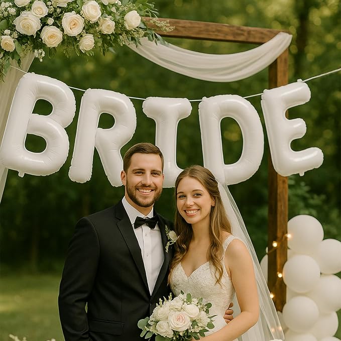 40 Inch White BRIDE Balloons Bachelorette Bridal Shower Large White Bride - Image 8