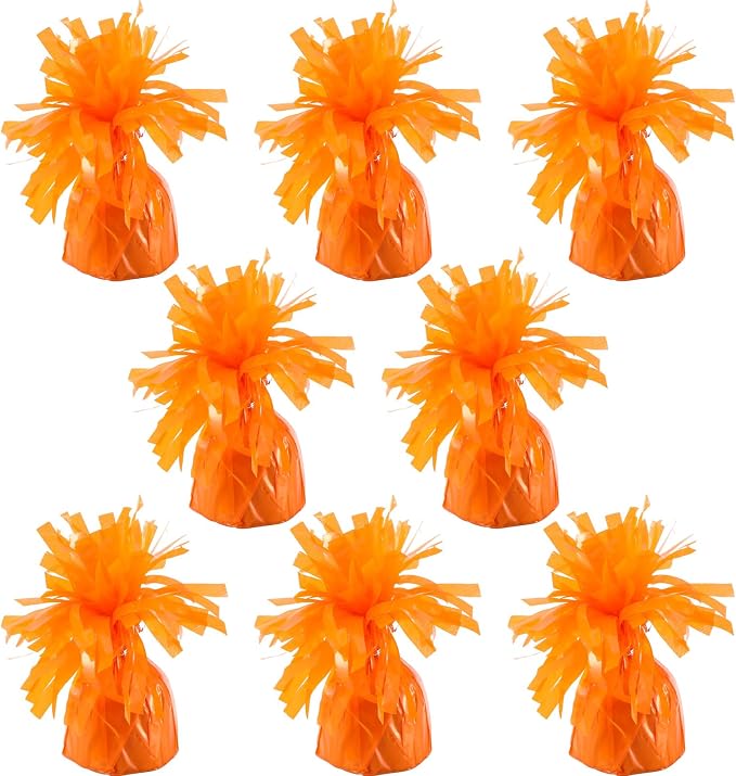 8 Pcs Orange Metallic Balloon Weights Holder Anchors Balloon Holder Weights by ZCYSRLQIN