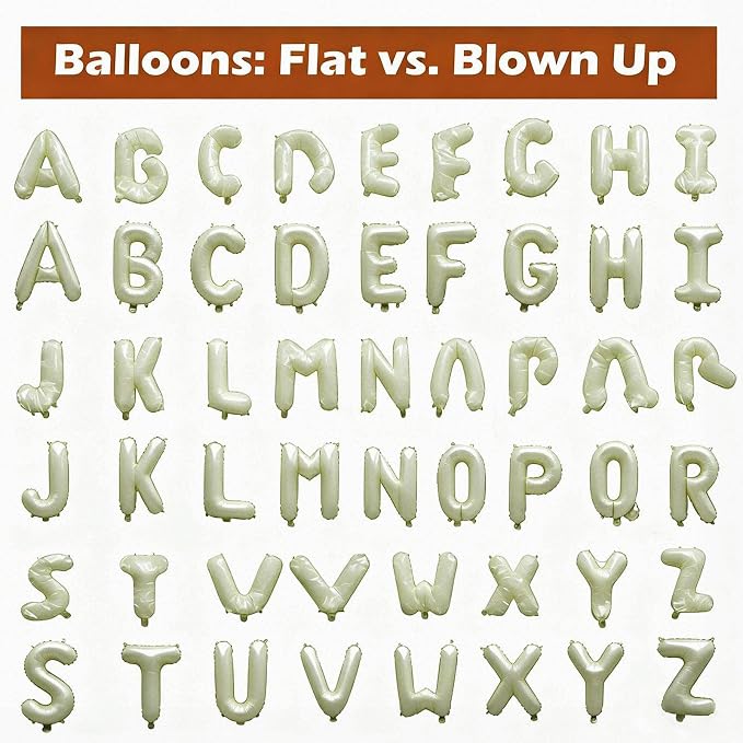 98 Pcs Cream Letter Balloons, Custom 3 Set A-Z Set - Image 3