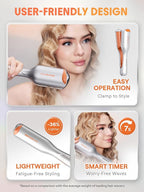 SHEGLAM 0.75" Deep Waver for Short Hair Lightweight, Dual Voltage, Smart Timer Hair Tool Crimper Double Barrel & Adjustable Temps Anti-Scald, Easy to Use