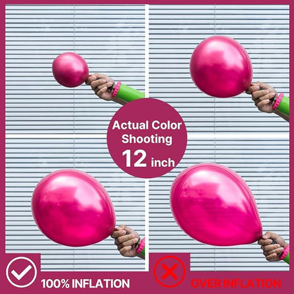 PartyWoo Hot Pink Balloon Arch Kit 140pcs Metallic Pink Balloons | Magenta - Image 4