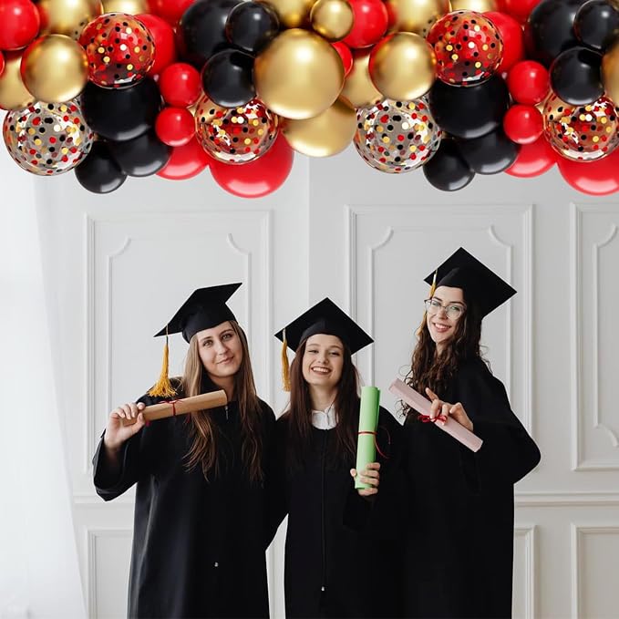 Red and Black Balloon, 60 Packs 12 Inch Red Black and Gold Balloon - Image 8
