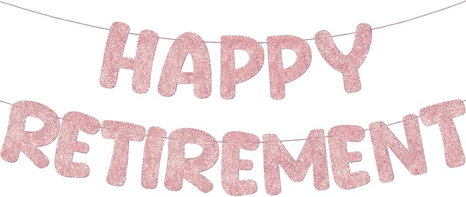 Fulmoon Pre Strung Happy Retirement Banner Glitter Retirement Sign Funny by Fulmoon