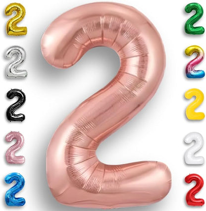 Rose Gold Number Balloon 2 Mylar Foil Balloons 40 inch by Unknown