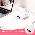 Mini Straightener,Mini Hair Straightener for Women,New Rechargeable Wireless Portable Hair Straightener Brush,Rapid-Heat with Three Temperature Controls,Heat-Resistant Shell Travel Comb (White)