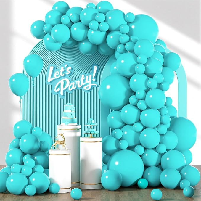 Awenztech 122pcs Teal Turquoise Latex Balloons in 18 12 10 5 inches | Wedding by Awenztech