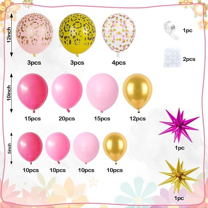 Hot Pink Cheetah Print Balloon Arch Kit - Image 2
