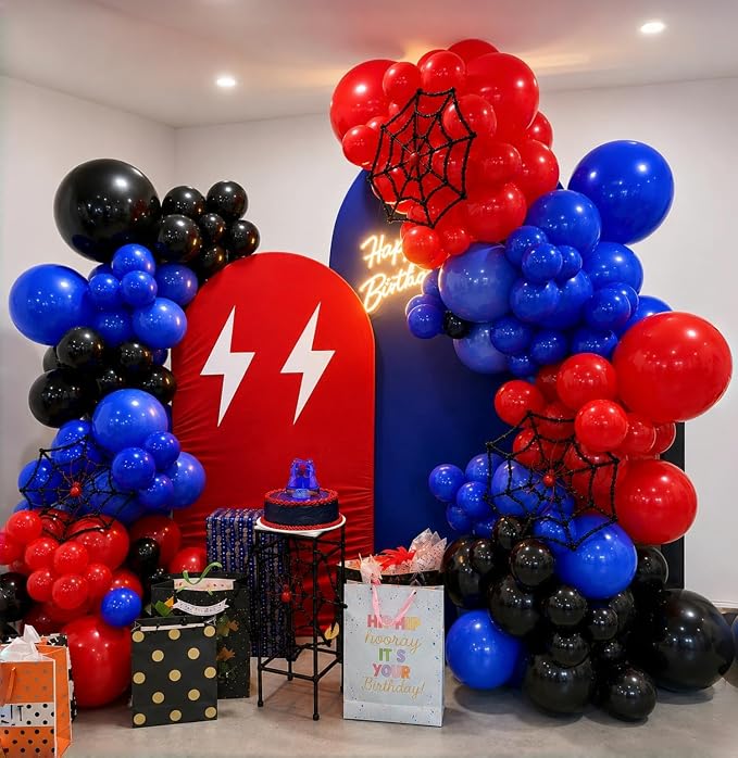Red Blue Black Balloon Arch Garland Kit - Image 4