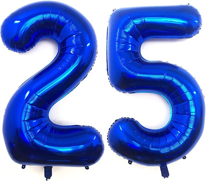 40 Inch Navy Blue 25 Number Balloons Giant Jumbo Huge 25 or 52 Foil Mylar by LHOAVWE