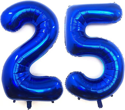40 Inch Navy Blue 25 Number Balloons Giant Jumbo Huge 25 or 52 Foil Mylar by LHOAVWE