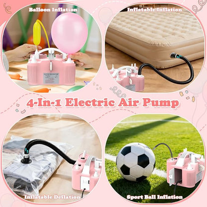 AXHJ Electric Balloon Pump, Portable Electric Air Balloon Pump Dual Nozzle Air - Image 4
