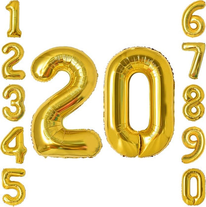 Gold Number 20 Balloon 40 Inch, Shiny Foil Decor by Unknown