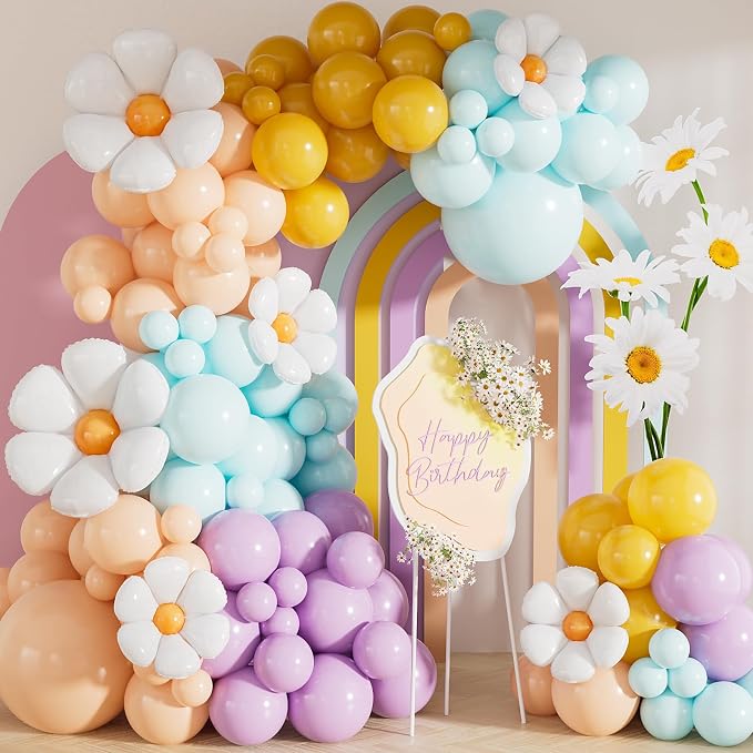 Daisy Balloon Arch Garland Kit by Haolongfa