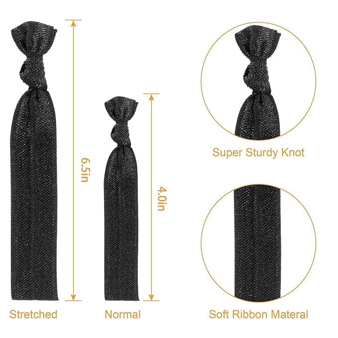 79Style Elastic Fabric Hair Accessories for Women - 125 Knotted Ribbon Ponytail Holders, No Break Cloth Hair Bands, No Damage Yoga Hair Ties Bulk and Scrunchies (125 Pieces - 10 Neutral Colors)