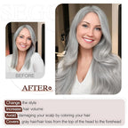 SEGO Hair Topper for Women, No Bangs Real Human Hair Topper with Anti-Slip Clips (18 Inches #Grey)