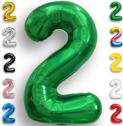 Green Number Balloon 2 Mylar Foil Balloons 16 inch by Unknown