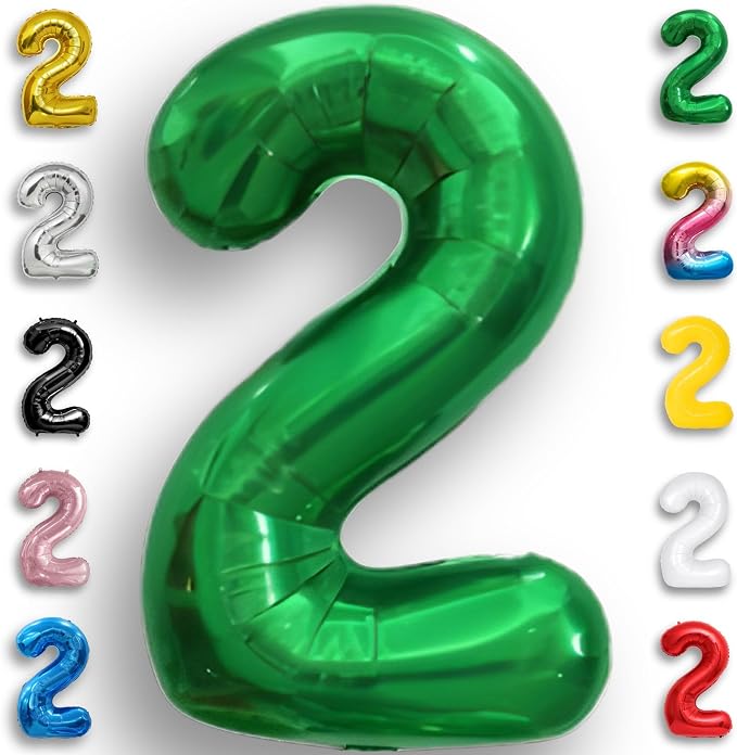 Green Number Balloon 2 Mylar Foil Balloons 32 inch by Unknown