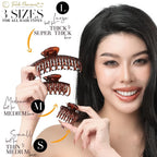 RC ROCHE 6 Pcs Double Claw Hair Clip Tooth Claw Clip Grip Tooth Jaw Clamps Thin Fine Hair Strong Hold No Slip Undo Clutchers for Women, Small Brown
