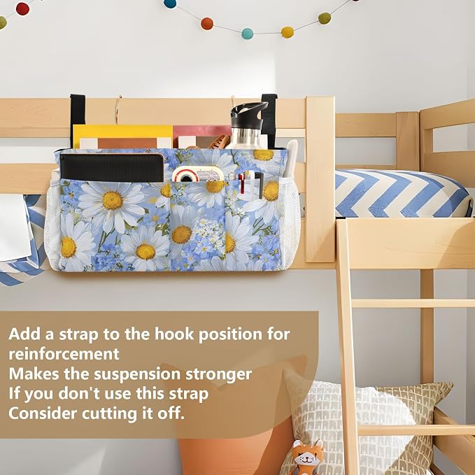 Bedside Caddy Metal Frame Hanging Organizer Bunk Bed Dorm Accessories Hook And - Image 6