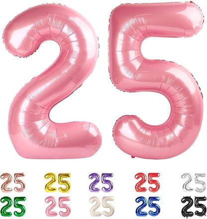 Number 25 Balloon 40Inch for 25th Women Birthday Decorations, Pearl Pink | 40In by Mluchee
