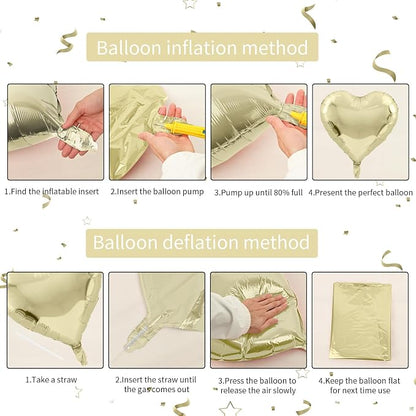 Pastel Gold Heart Balloons - Image 3