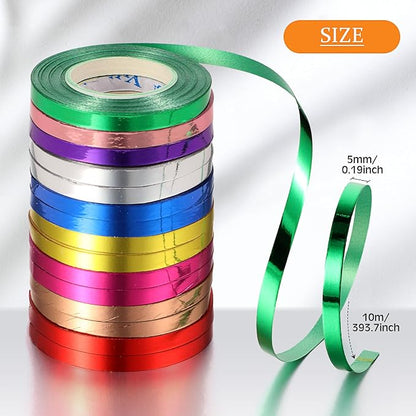 Shappy 15 Rolls Curling Ribbon 1/5" Wide x 11 Yards Total 165 Yards Balloon - Image 2