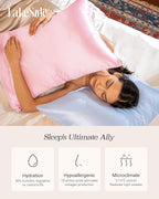 Oriental Lakeside® 100% Pure 22 Momme Mulberry Silk Pillowcase with Envelope Closure - Nighttime Skincare & Hair Care Hydrating Pillow Cover