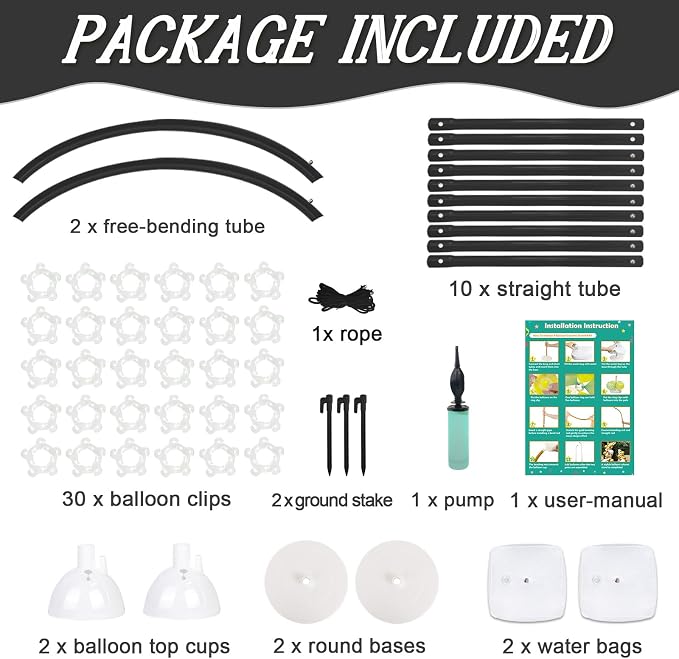 AerWo Black Balloon Arch Kit, 8.2ft & 6ft Half Balloon Arch Stand - Image 6