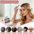 Skin Hair Analyzer, 5 Inch LCD Digital Scalp Detector with 50X/200X Lens, Rechargeable Hair Follicle Scanner for Skin Analysis, Home Salon Use, Portable Dermatoscope Tool