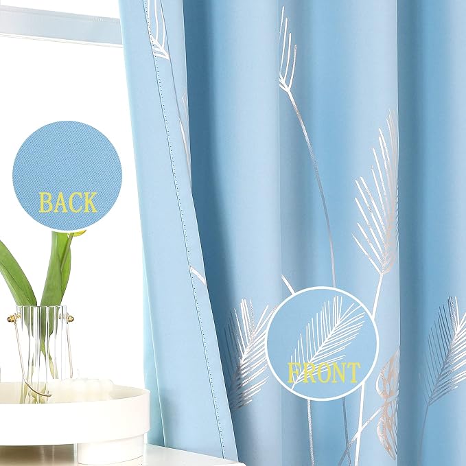 Sky Blue Blackout Curtains for Bedroom 72 Inches Long, Thermal Insulated Energy - Image 3