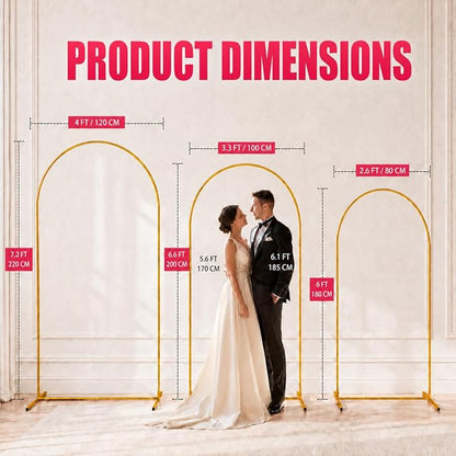 2 Pack Arch Backdrop Stand, Balloon Arch Stand | Metal Background Arch Stand - Image 3