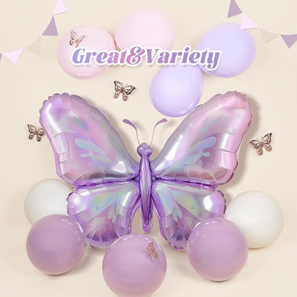 128pcs Pink Purple Butterfly Balloon Arch - Image 8